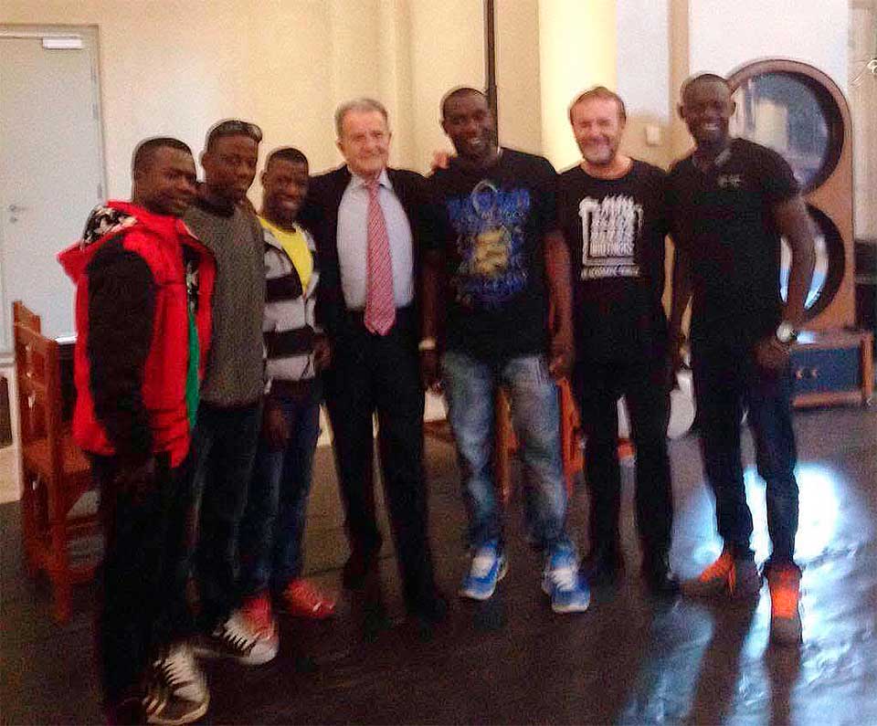 Con Romano Prodi e i Black Blues Brothers